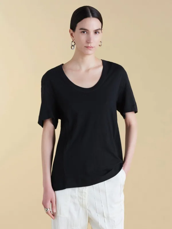 U-Neck Cotton Boyfriend T-Shirt sold by Marina Moscone