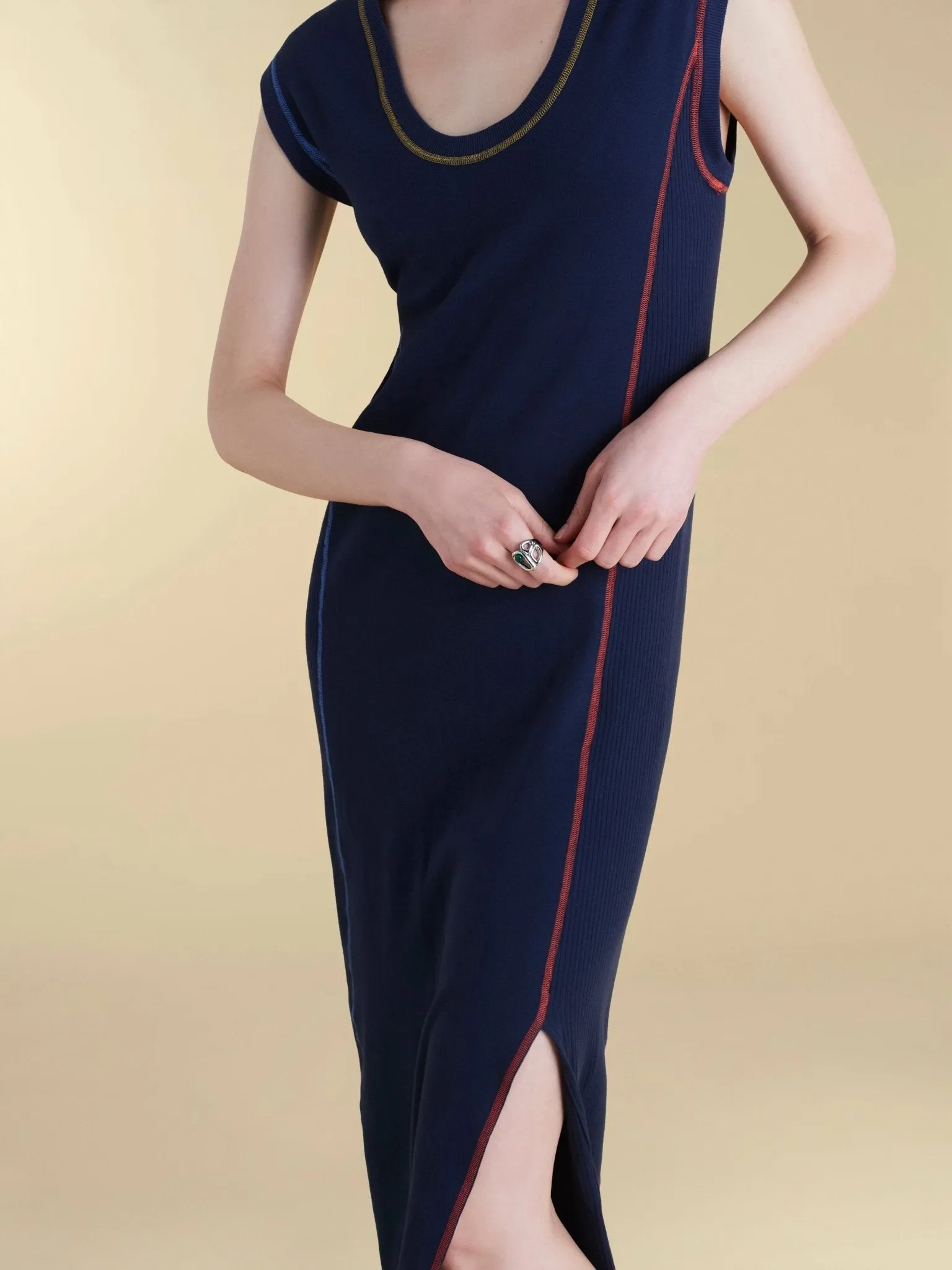 U-Neck Cotton T-Shirt Dress sold by Marina Moscone product image thumbnail 3