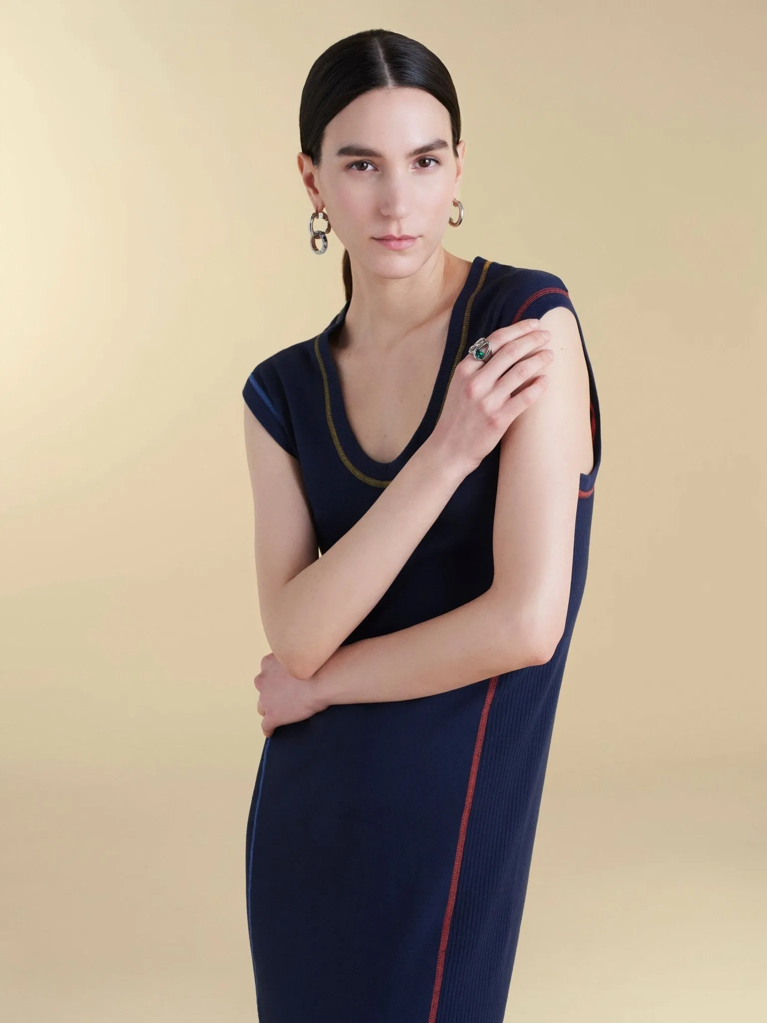 U-Neck Cotton T-Shirt Dress sold by Marina Moscone product image thumbnail 4