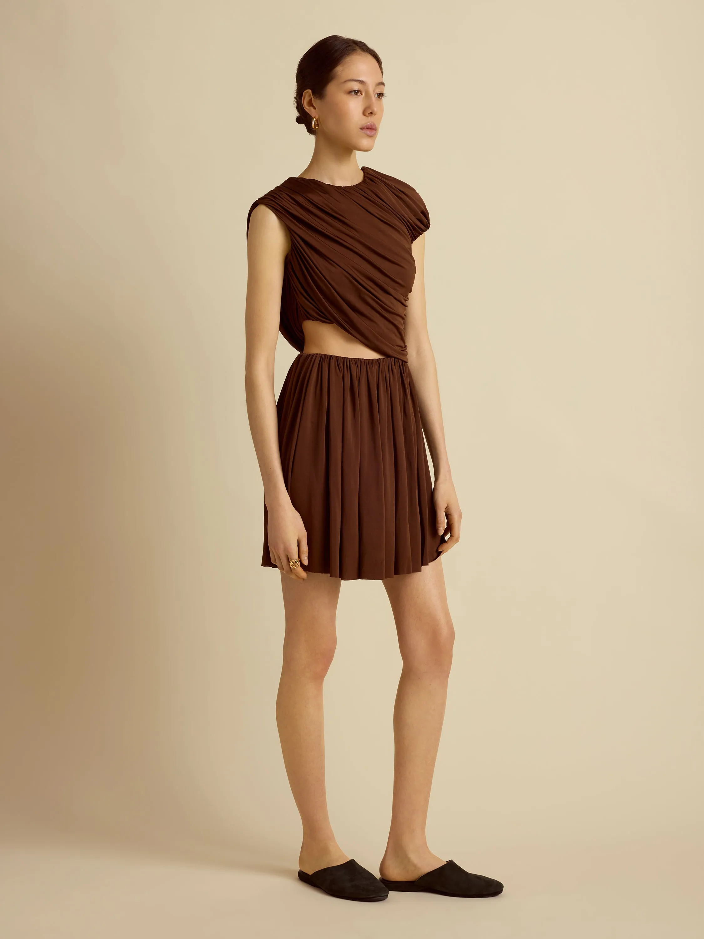 Draped Jersey Mini Dress sold by Marina Moscone product image thumbnail 3