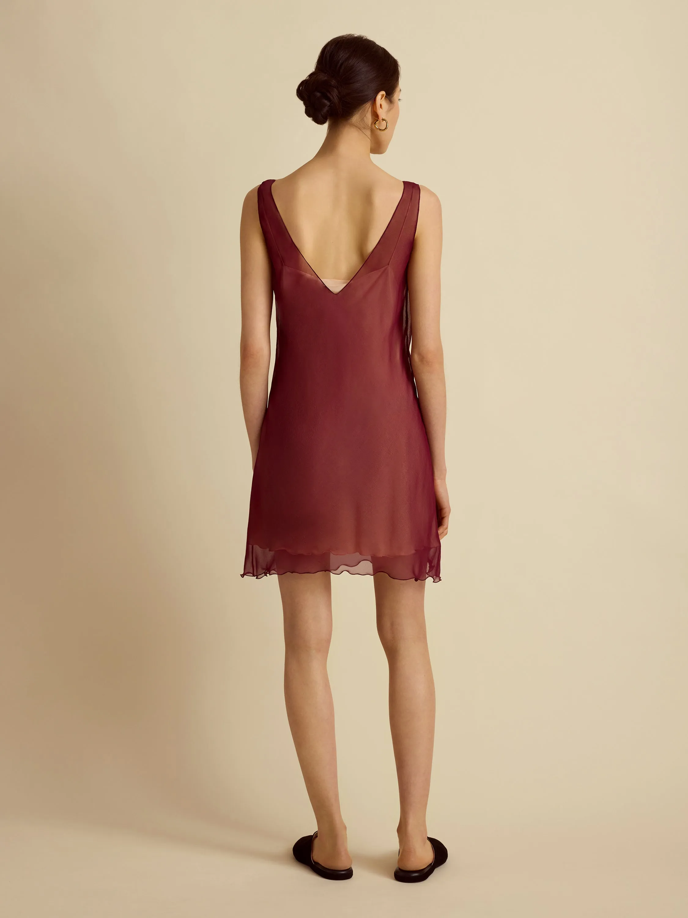 Silk Sheer Layered Camisole Dress sold by Marina Moscone product image thumbnail 4