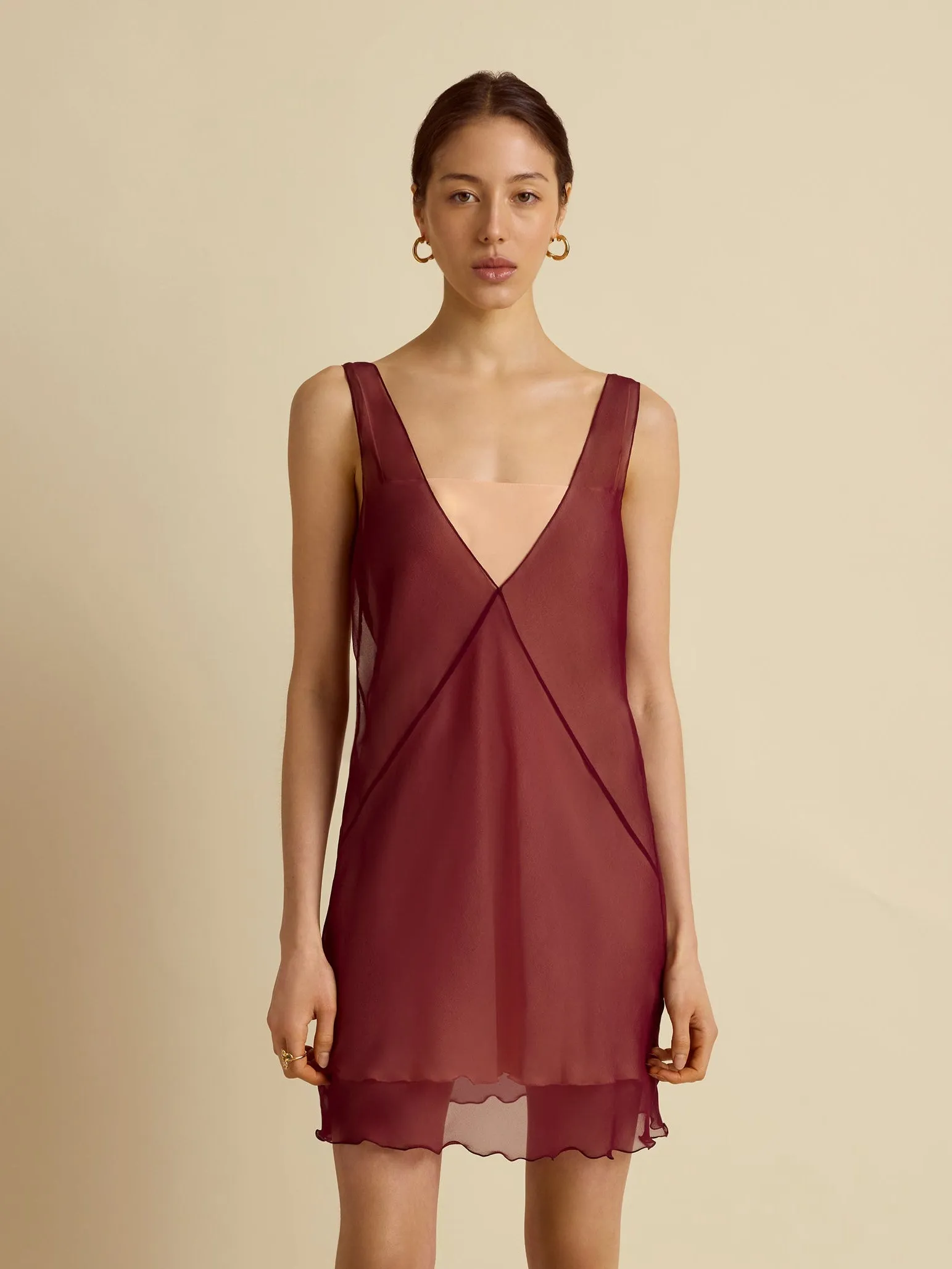 Silk Sheer Layered Camisole Dress sold by Marina Moscone