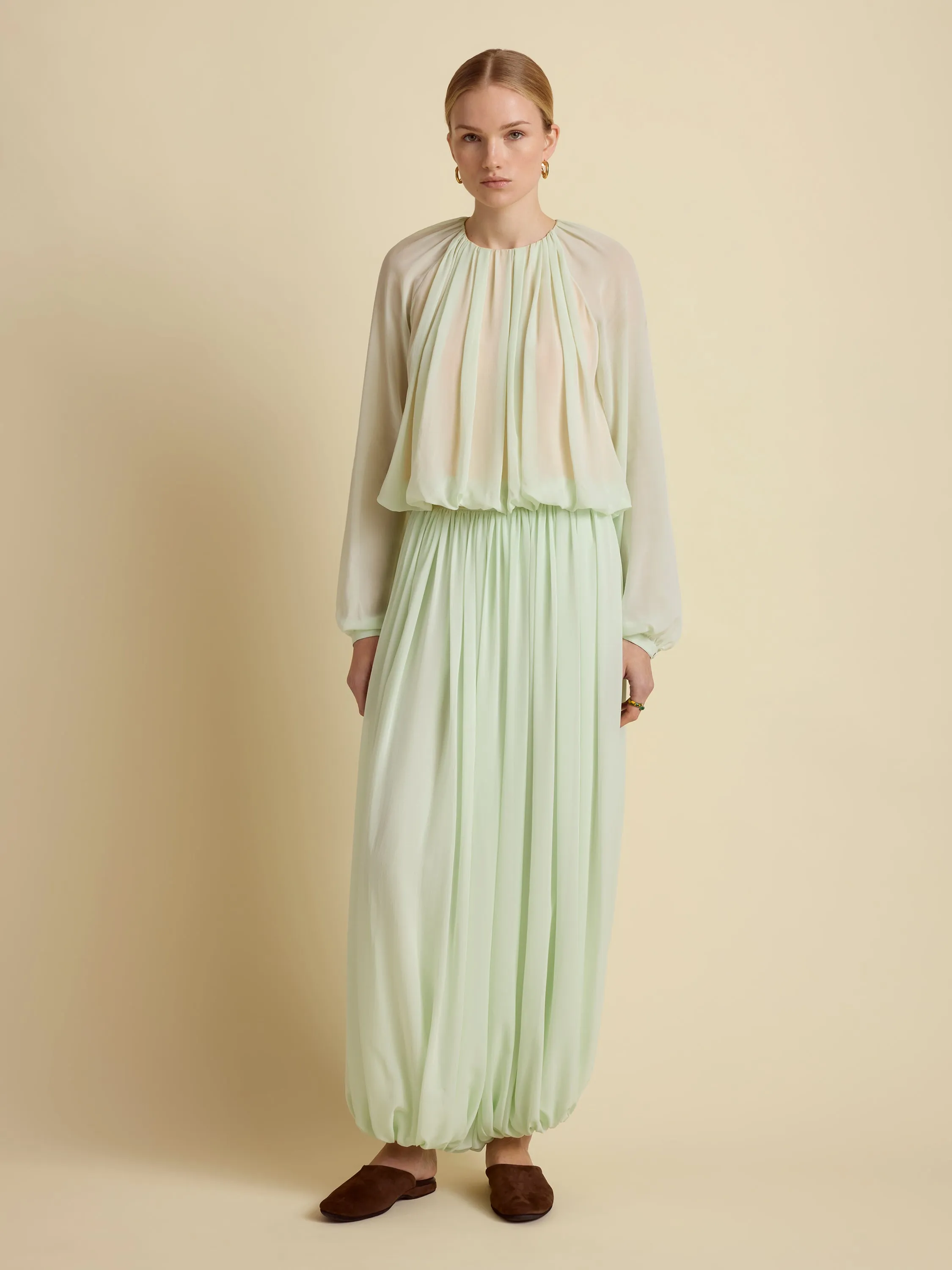 Silk Long Sleeve Gathered Blouse sold by Marina Moscone product image thumbnail 2