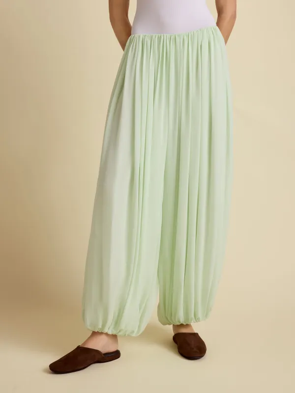 Silk Gathered Cocoon Pant made by Marina Moscone