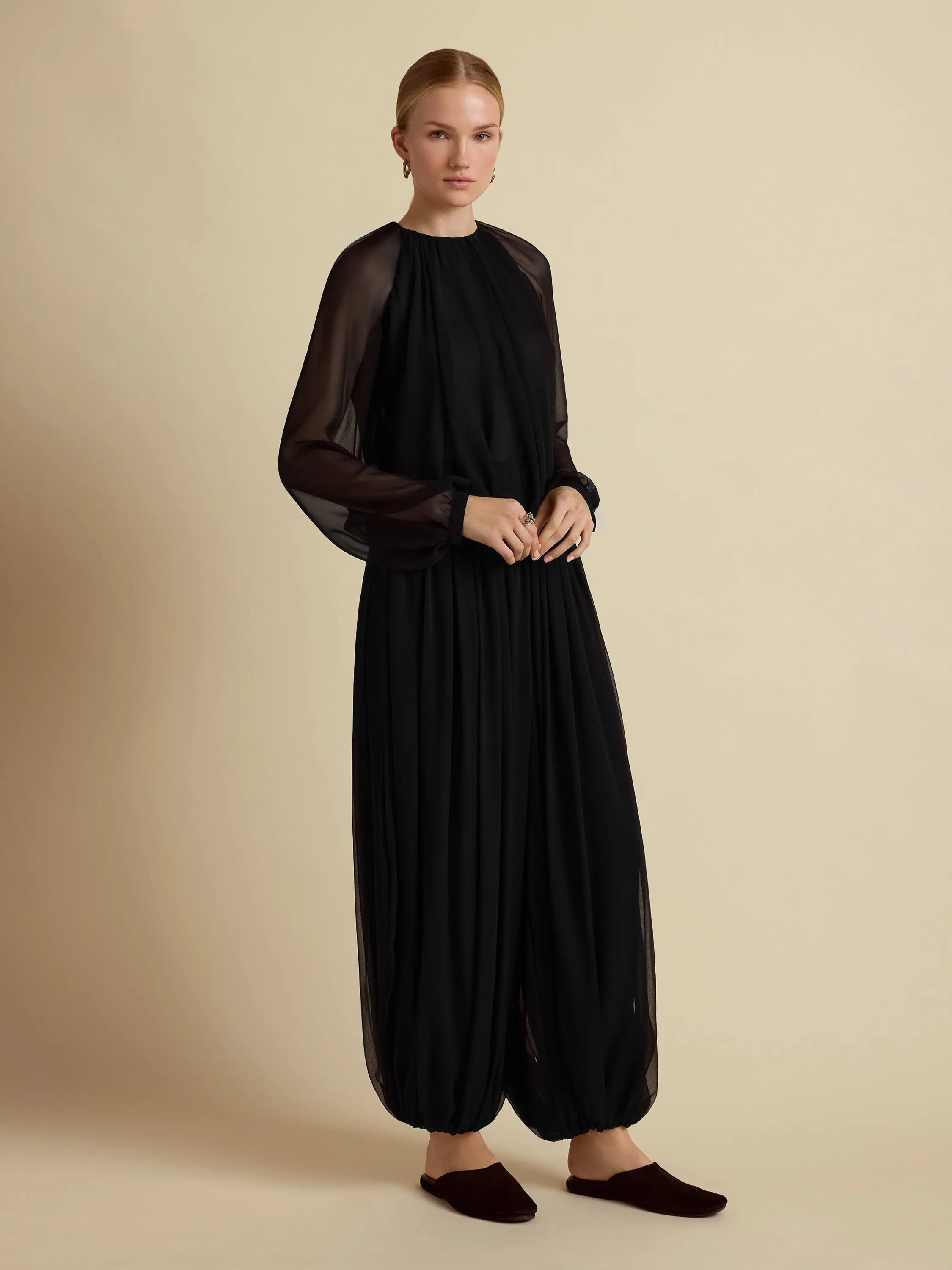 Silk Gathered Cocoon Pant sold by Marina Moscone product image thumbnail 2