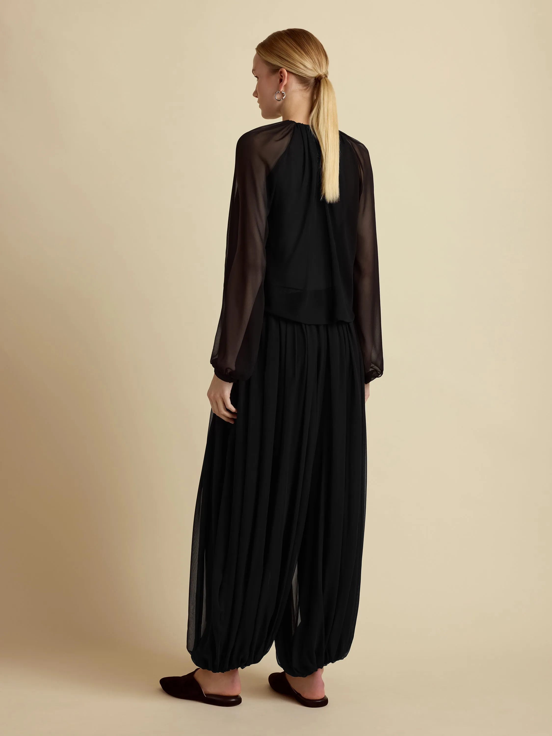Silk Gathered Cocoon Pant sold by Marina Moscone product image thumbnail 3