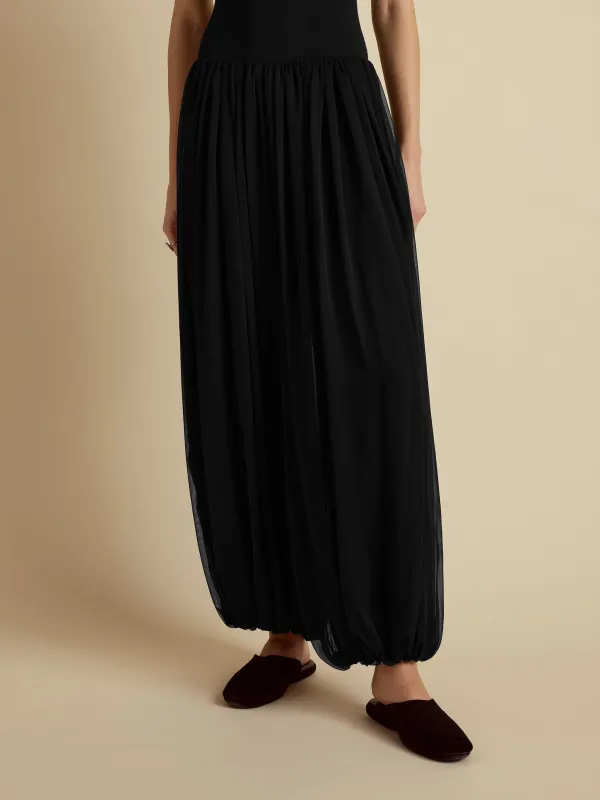 Silk Gathered Cocoon Pant made by Marina Moscone