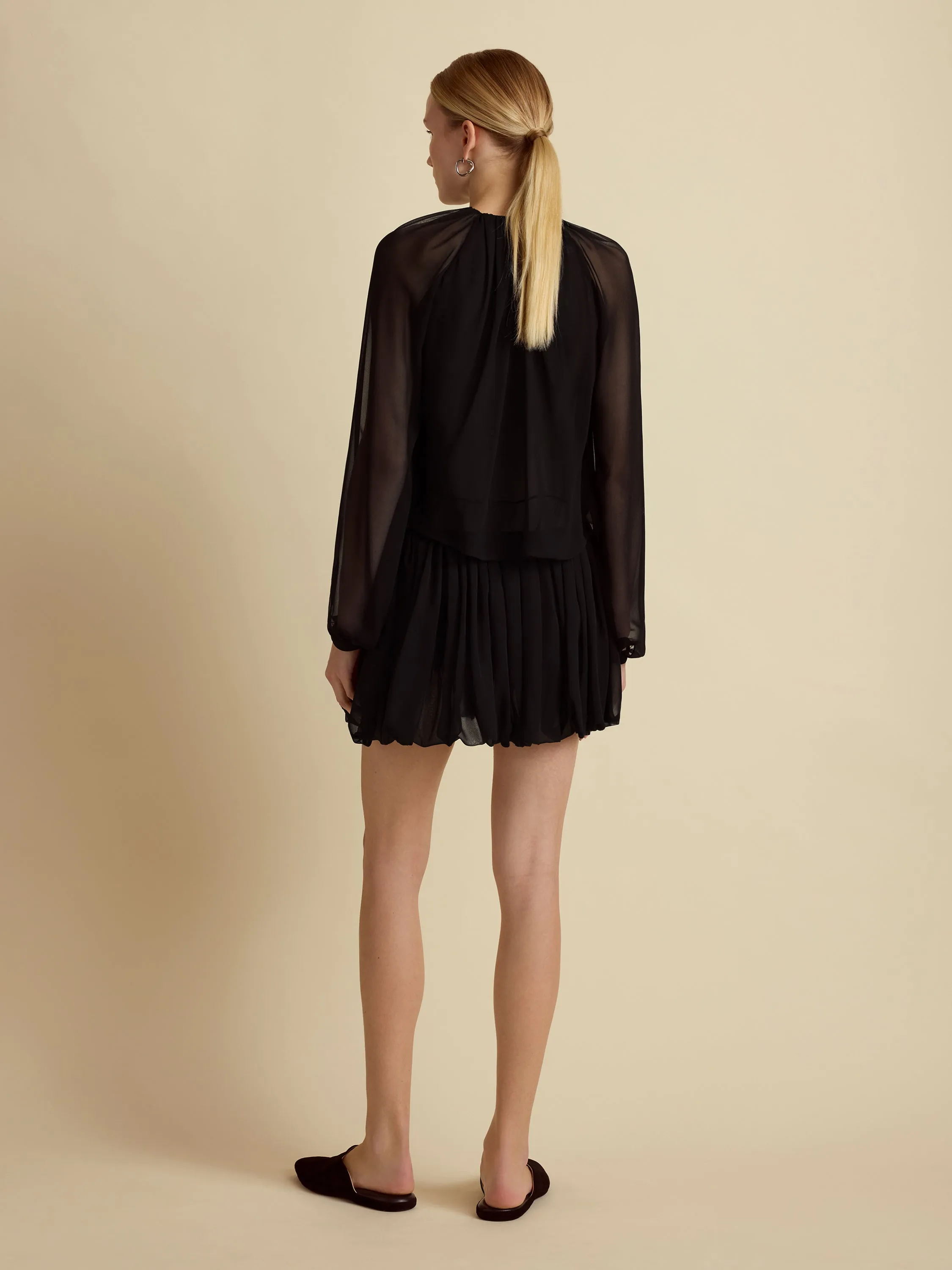 Silk Layered Mini Cocoon Skirt sold by Marina Moscone product image thumbnail 3