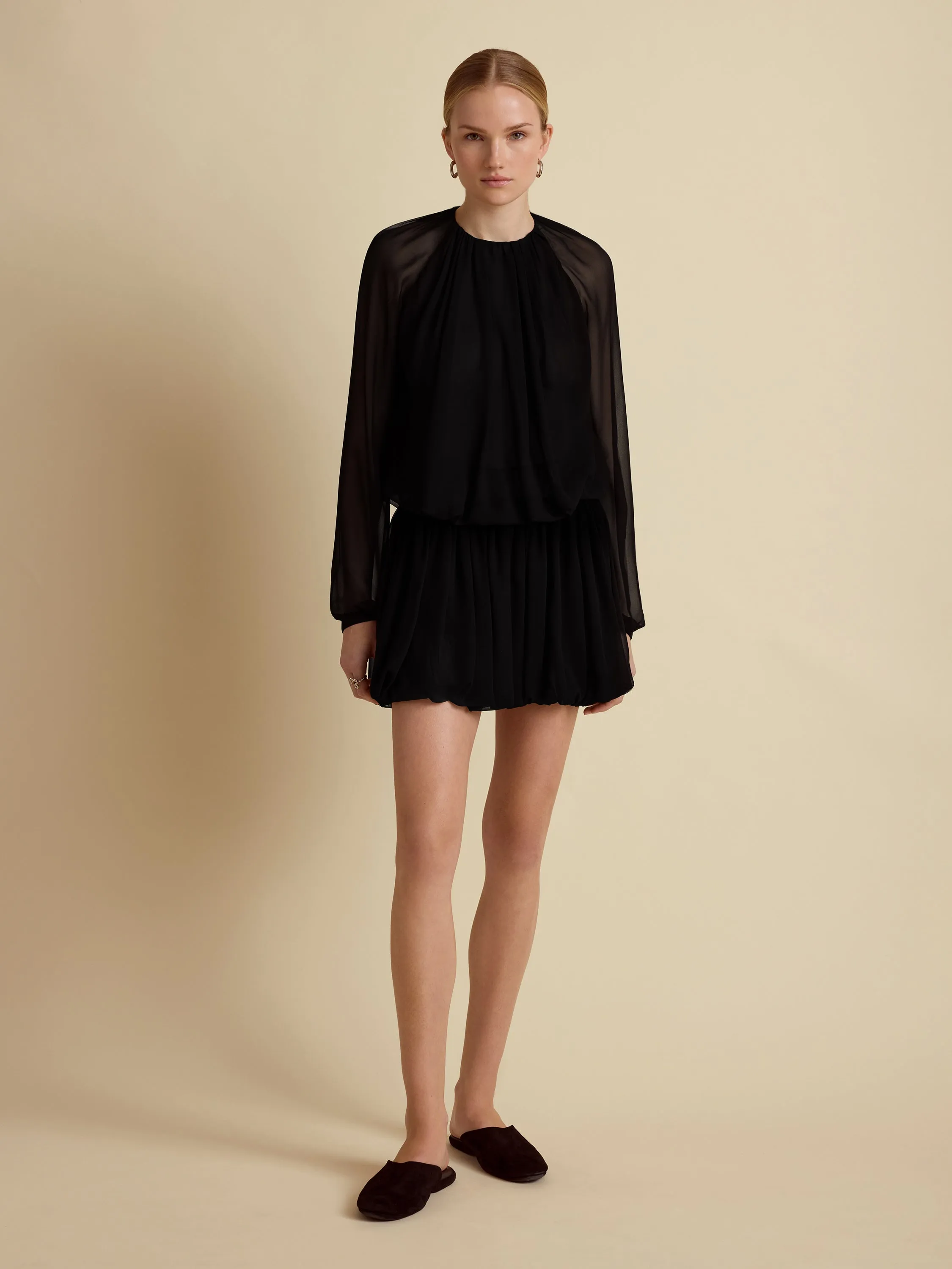 Silk Layered Mini Cocoon Skirt sold by Marina Moscone product image thumbnail 2