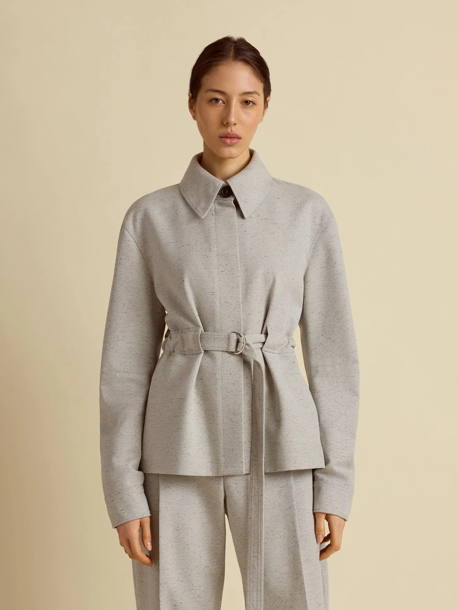 Cotton Silk Belted Bomber Jacket sold by Marina Moscone
