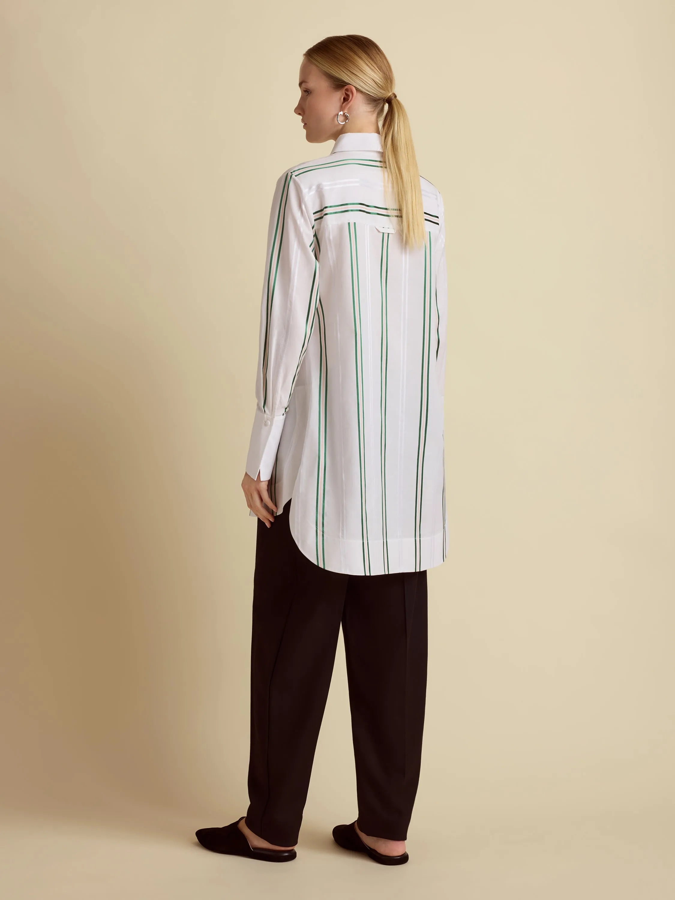 Slim Striped Tuxedo Shirt sold by Marina Moscone product image thumbnail 4