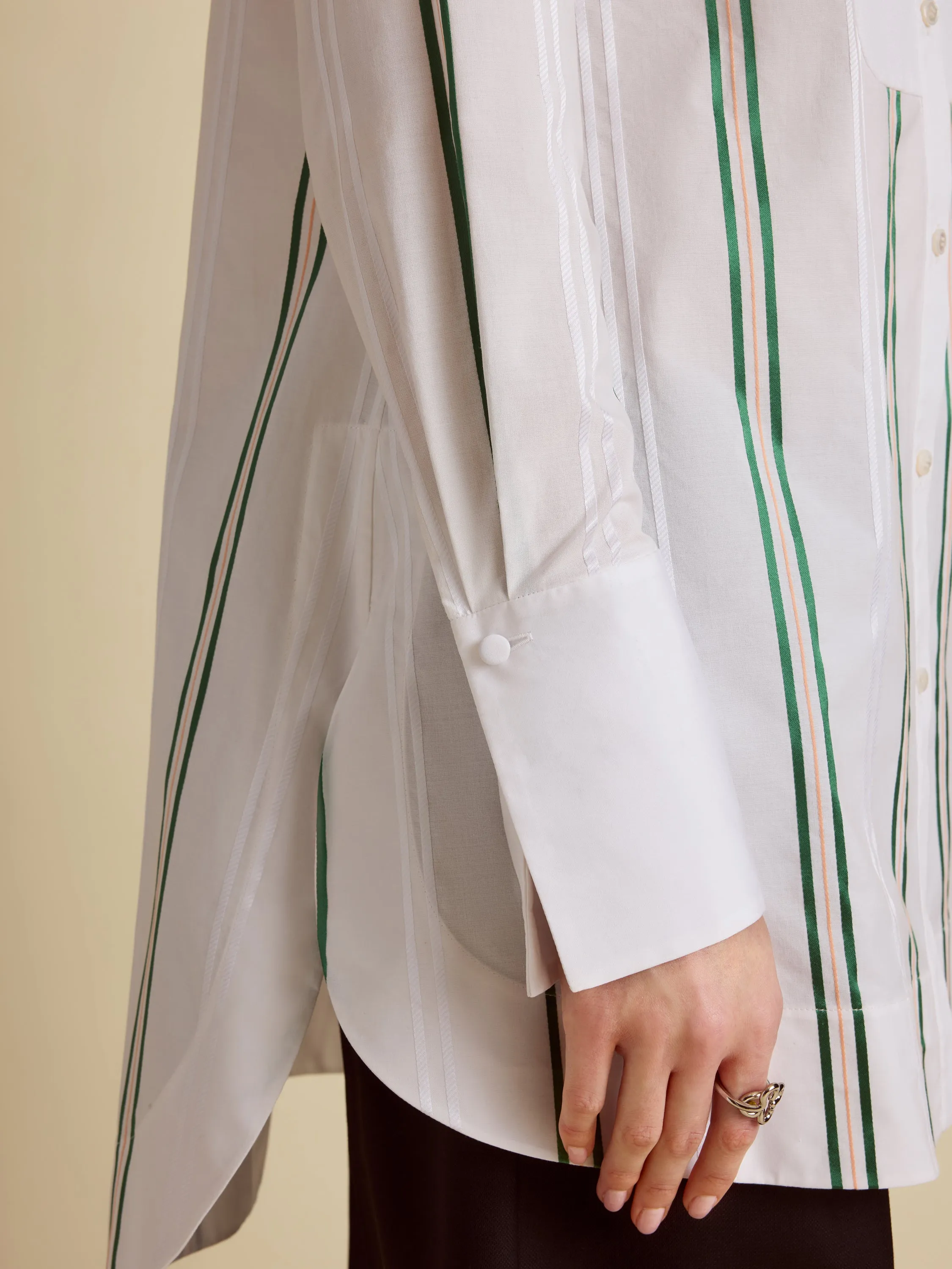 Slim Striped Tuxedo Shirt sold by Marina Moscone product image thumbnail 5