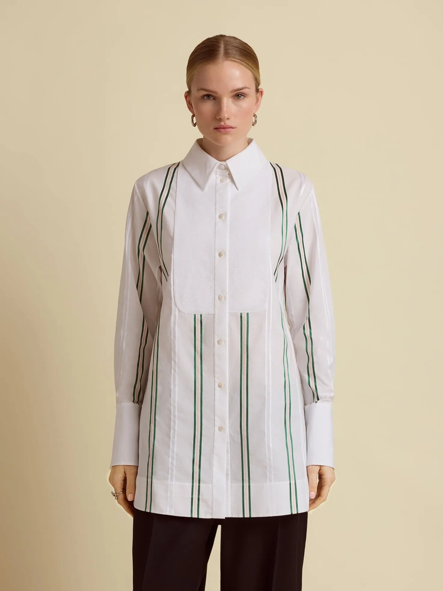 Slim Striped Tuxedo Shirt sold by Marina Moscone