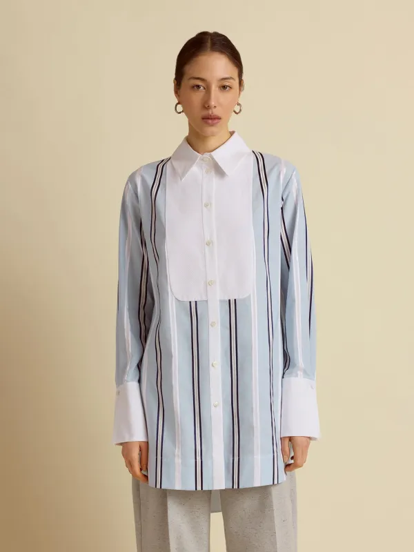 Slim Striped Tuxedo Shirt made by Marina Moscone