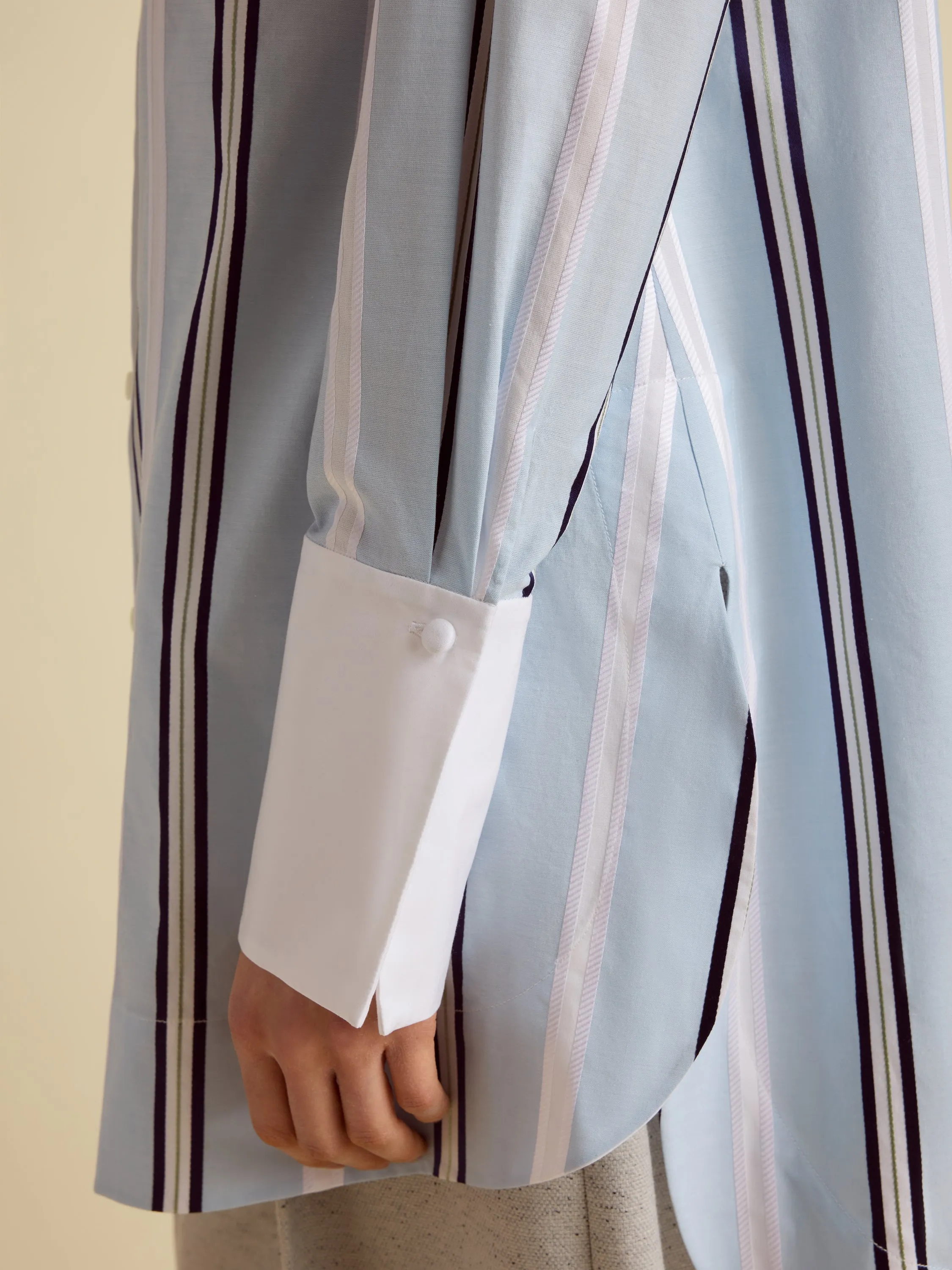 Slim Striped Tuxedo Shirt sold by Marina Moscone product image thumbnail 5