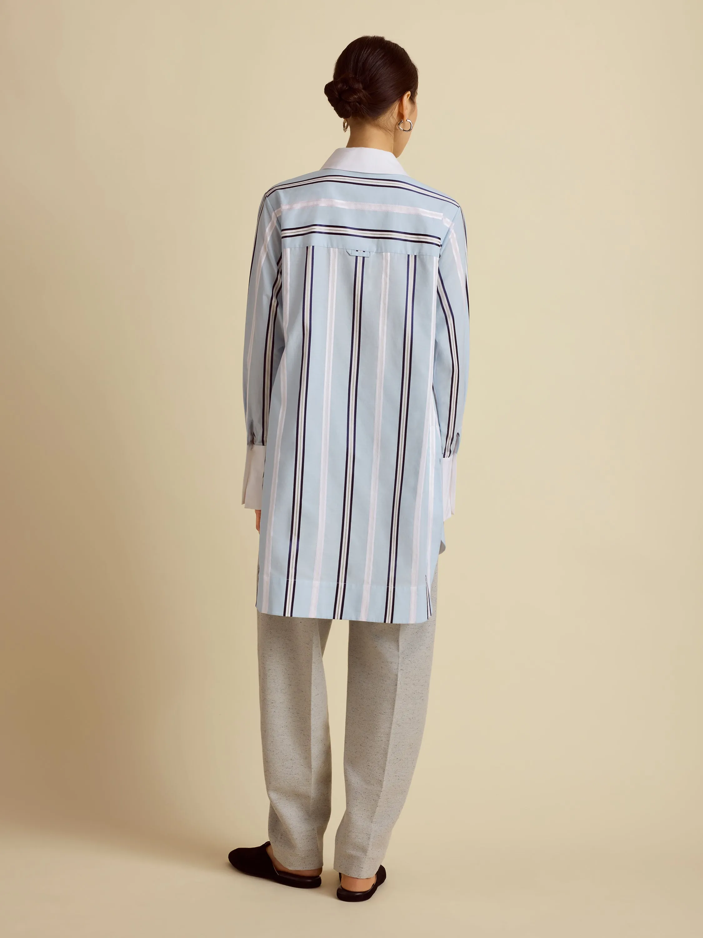 Slim Striped Tuxedo Shirt sold by Marina Moscone product image thumbnail 4