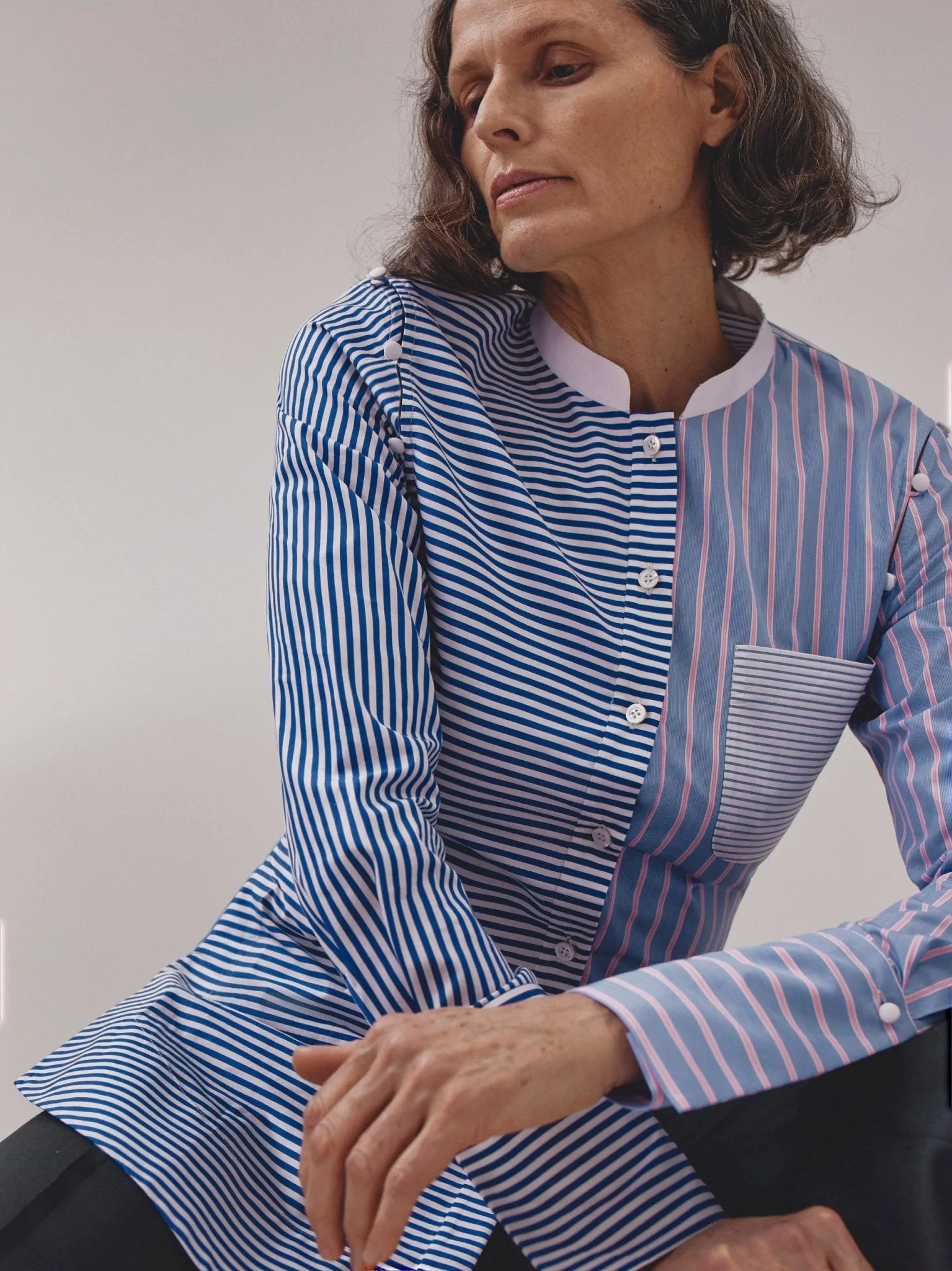 Cotton Shirt with Button-Out Sleeves sold by Marina Moscone product image thumbnail 4