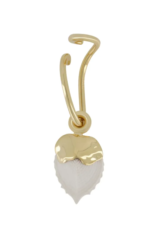 Gold Abstract Ear Cuff with Resin-Encased Shell made by Marina Moscone