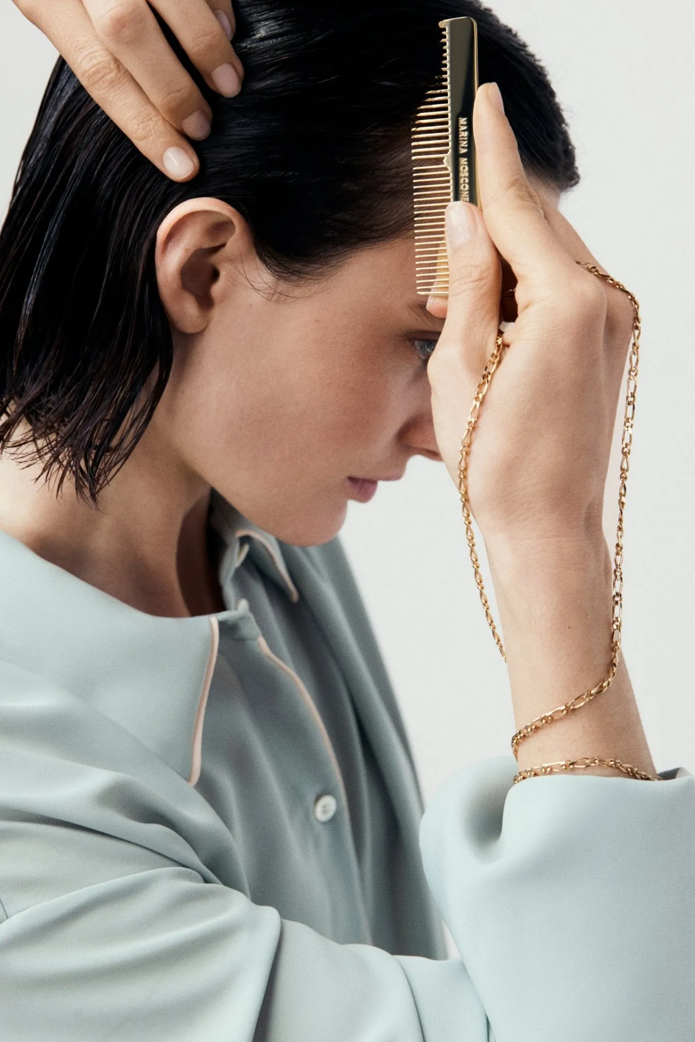 Gold Comb Necklace sold by Marina Moscone product image thumbnail 3