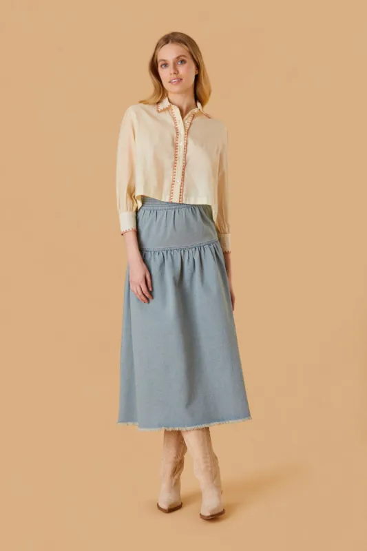 Quinn Skirt, Denim sold by Olivia by Livro