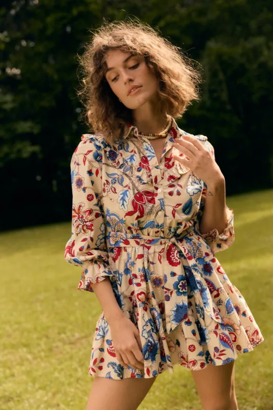 Dale Dress, Chestnut Chintz sold by Olivia by Livro