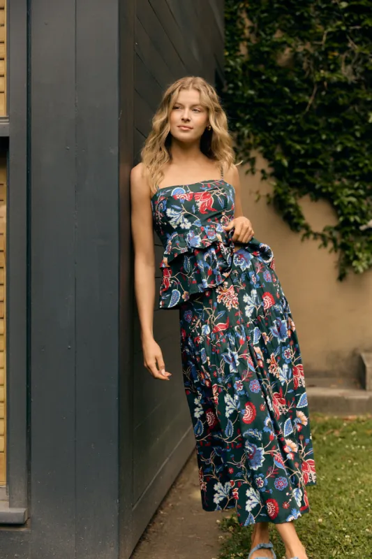 Quinn Skirt, Evergreen Chintz sold by Olivia by Livro