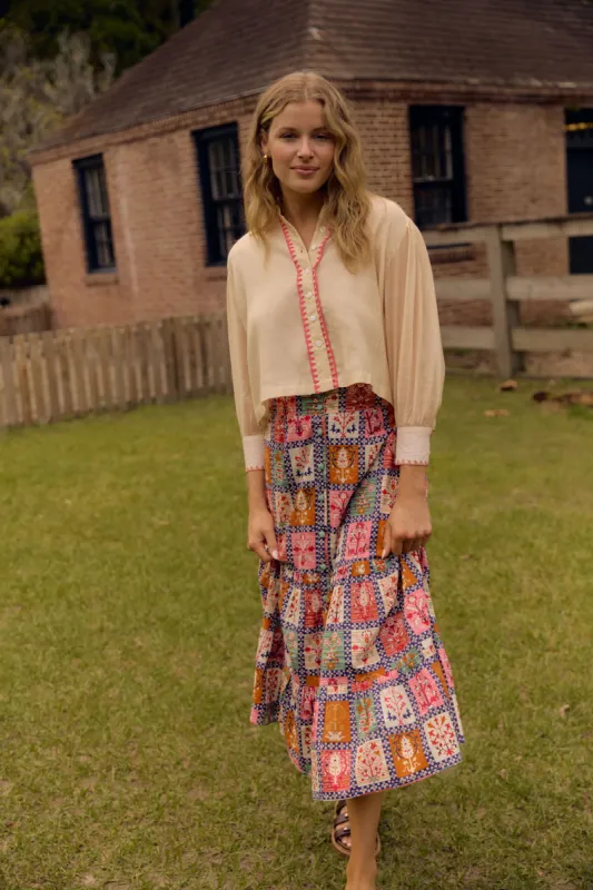 Eloise Skirt, Harvest Grid sold by Olivia by Livro