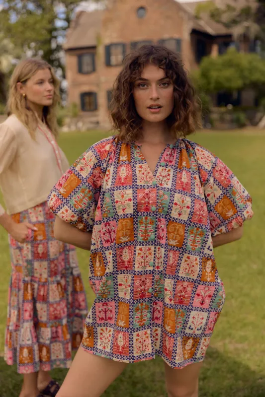Frannie Dress, Harvest Grid sold by Olivia by Livro
