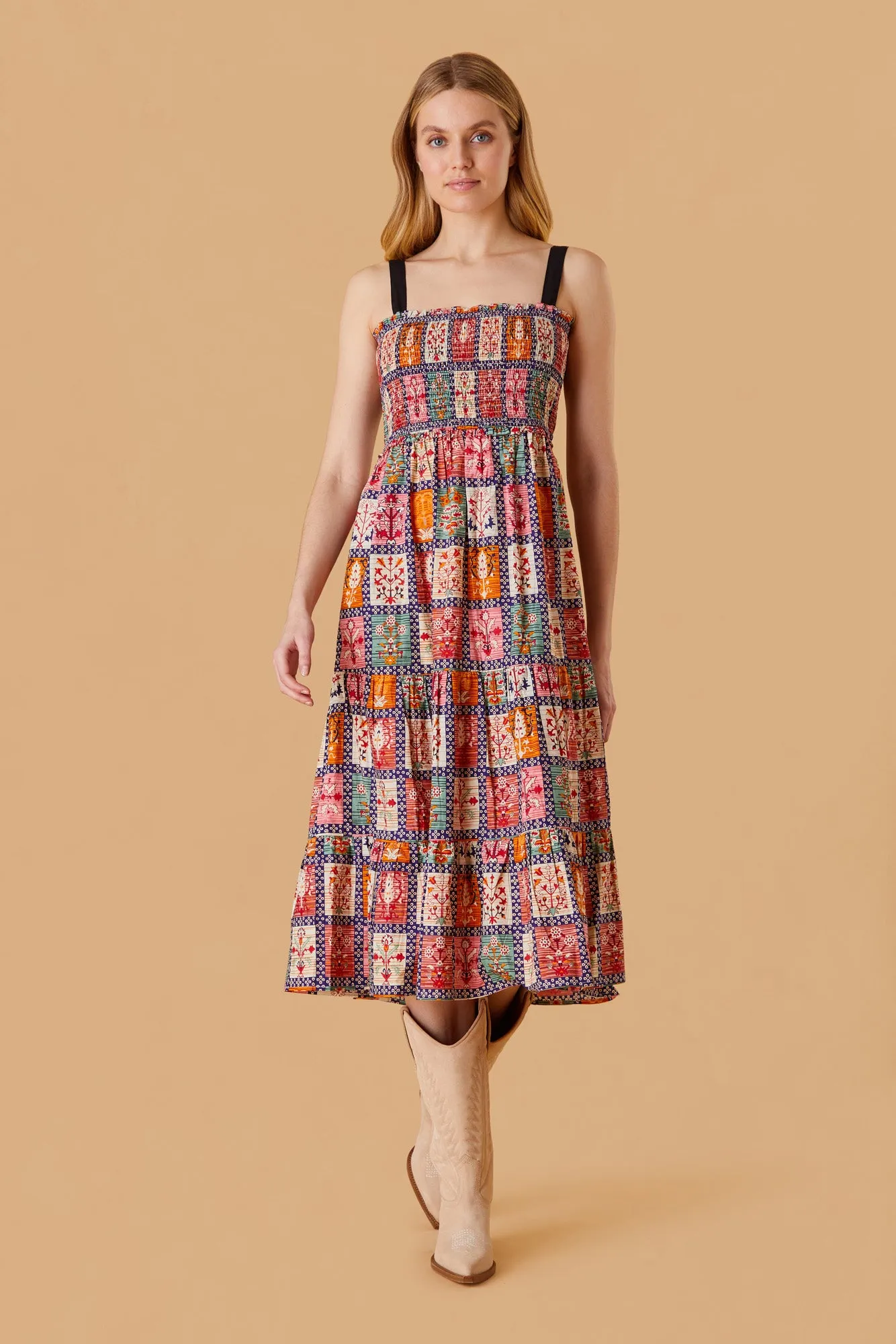 Milly Dress, Harvest Grid sold by Olivia by Livro
