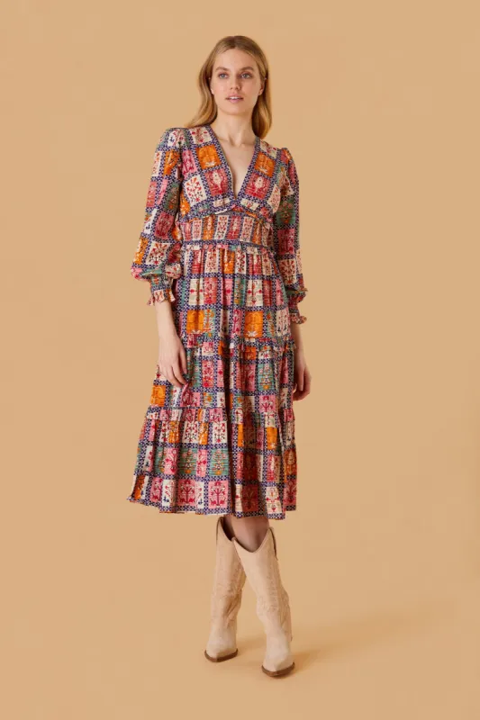 Sloan Dress, Harvest Grid made by Olivia by Livro