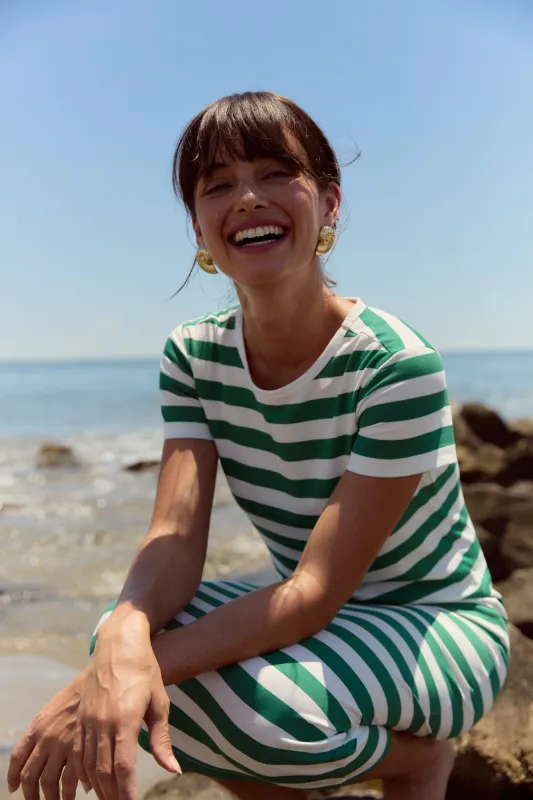 Tee Dress, Marine Green Stripe sold by Olivia by Livro