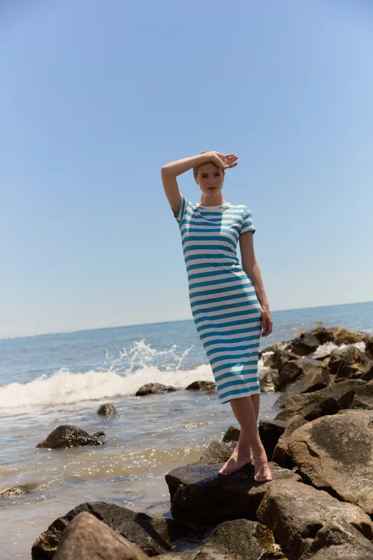Tee Dress, Azul Stripe sold by Olivia by Livro