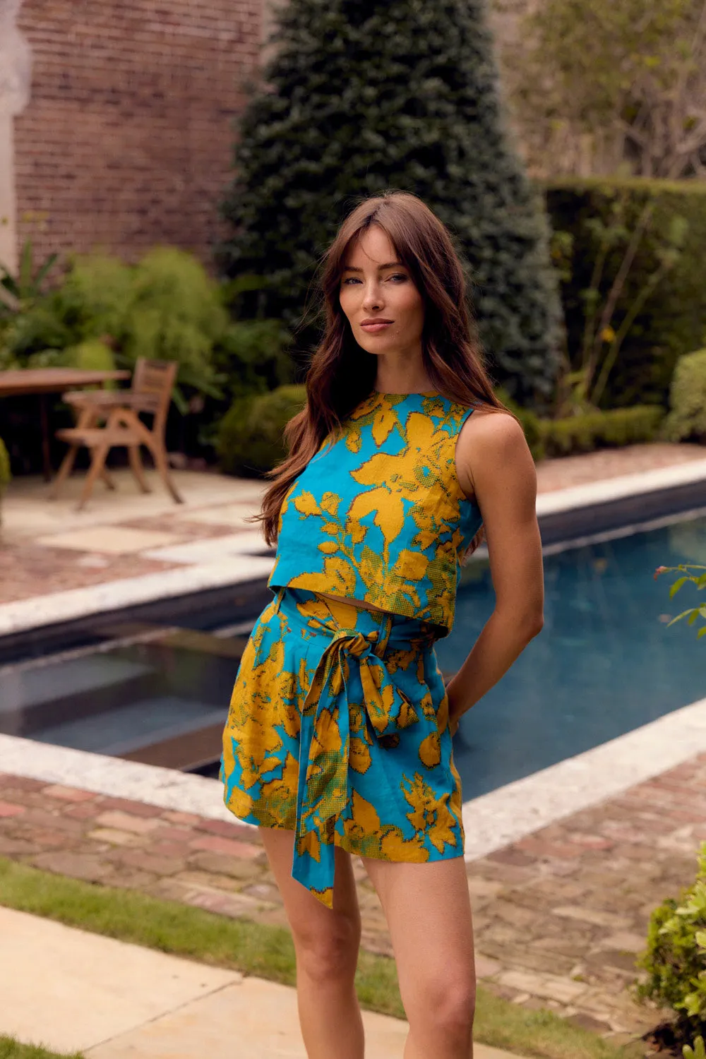 Uba Shorts, Turq Flora sold by Olivia by Livro product image thumbnail 4