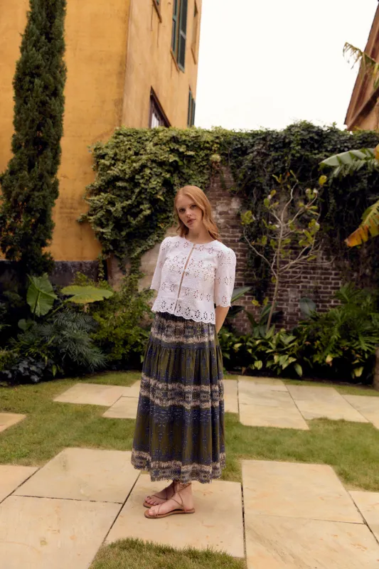 Quinn Skirt, Wild Palms sold by Olivia by Livro