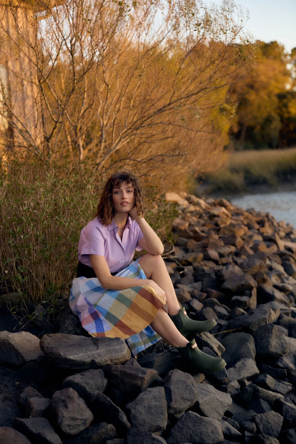 Margot Dress, Shetland Check sold by Olivia by Livro