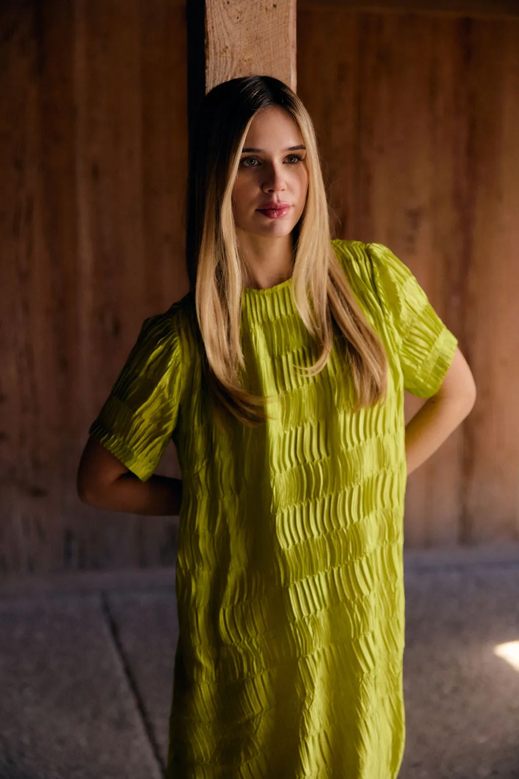 Gwenyth Dress, Apple Green sold by Olivia by Livro product image thumbnail 3