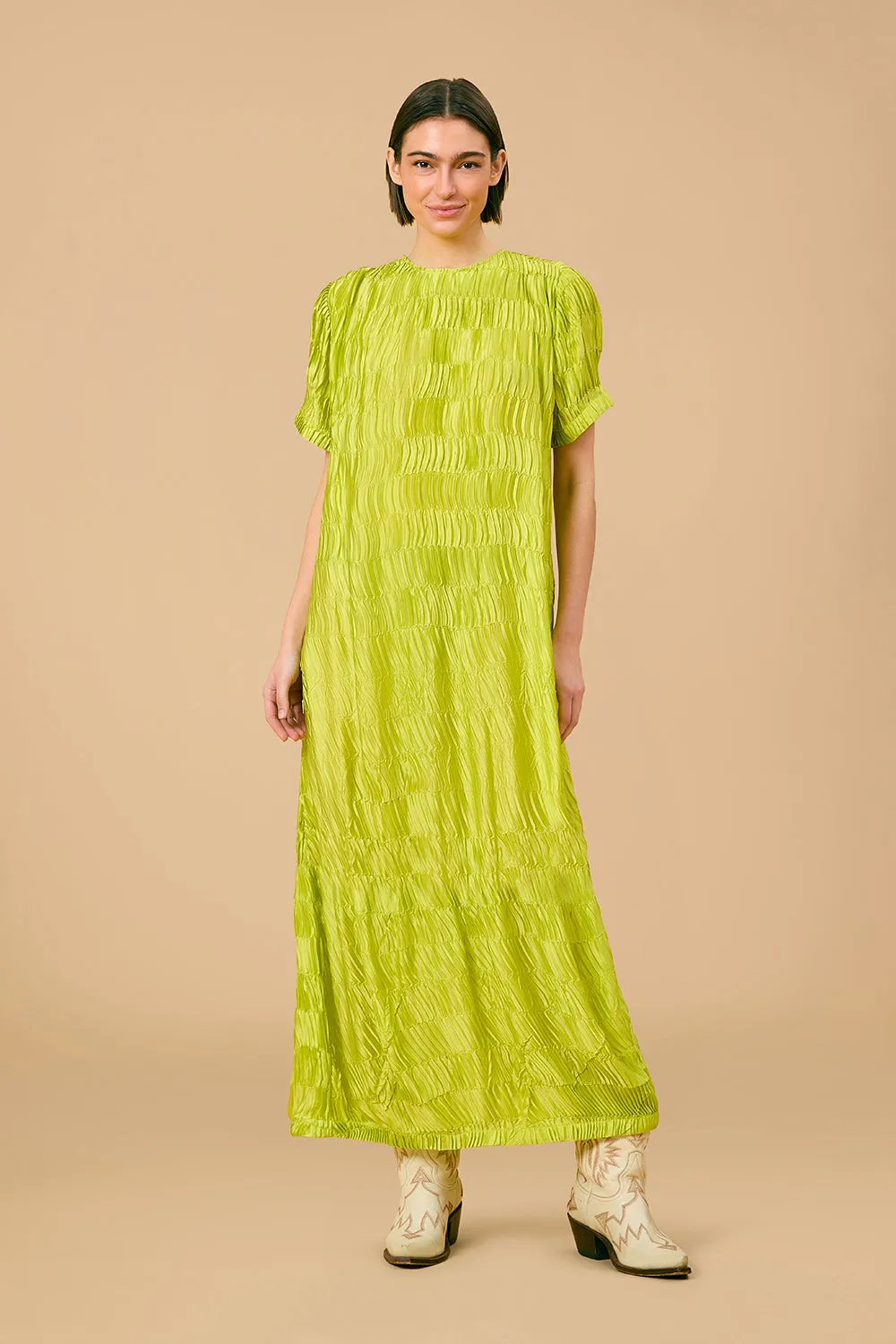 Gwenyth Dress, Apple Green sold by Olivia by Livro product image thumbnail 2