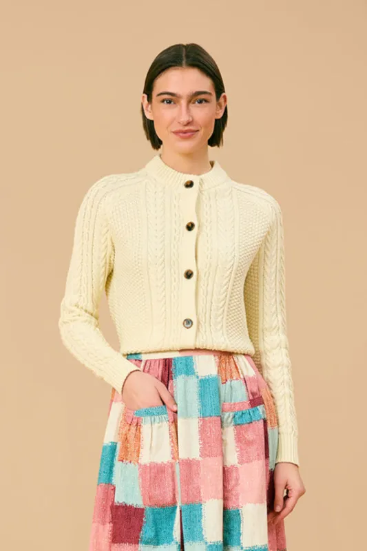 Fisherman Cardigan, Ivory sold by Olivia by Livro