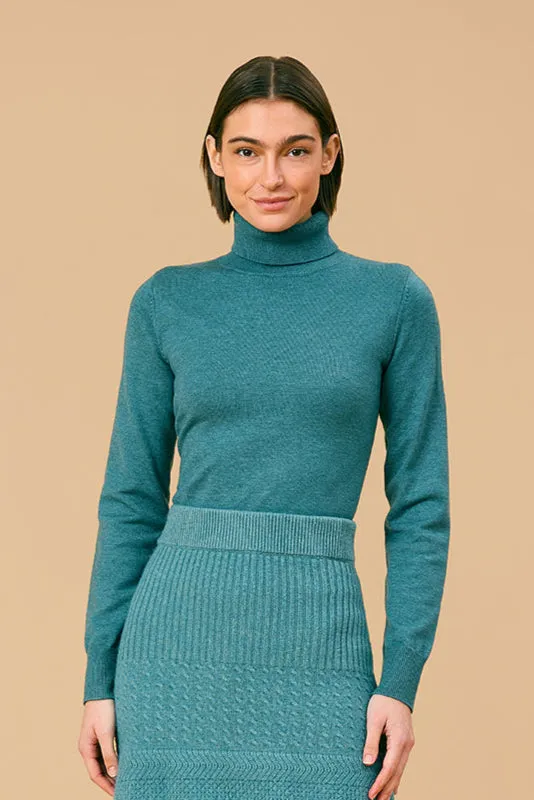 Erin Turtleneck, New Teal sold by Olivia by Livro