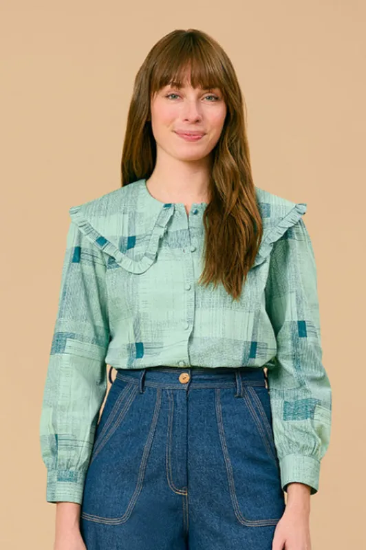 Liz Shirt, Blue Print sold by Olivia by Livro