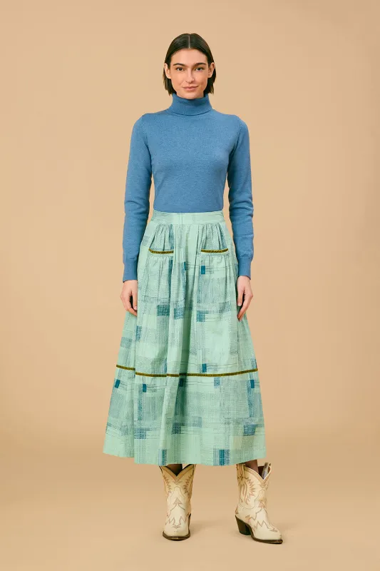 Gabby Skirt, Blue Print sold by Olivia by Livro
