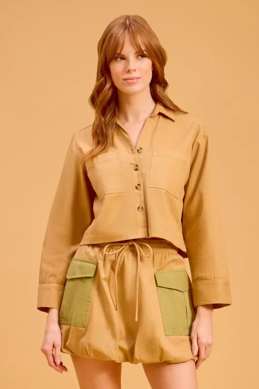 Megs Top, Tan made by Olivia by Livro