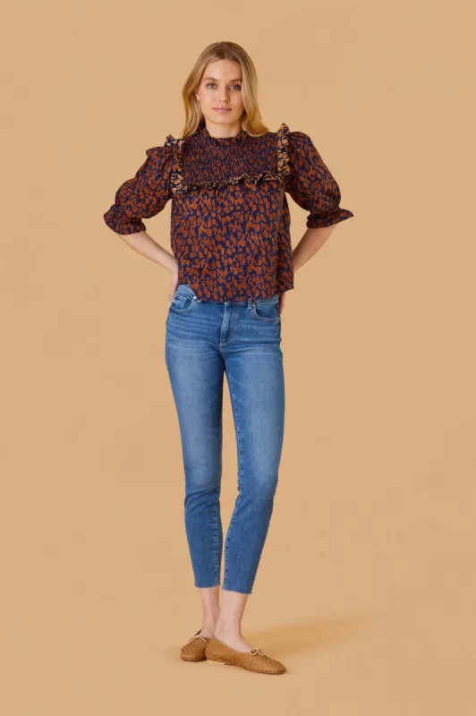Rollins Top, Spotted Brown sold by Olivia by Livro