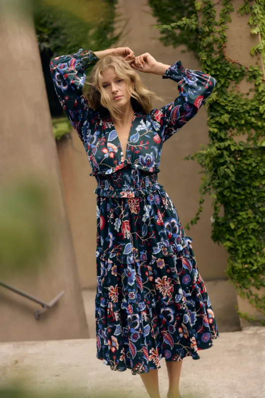 Sloan Dress, Evergreen Chintz sold by Olivia by Livro