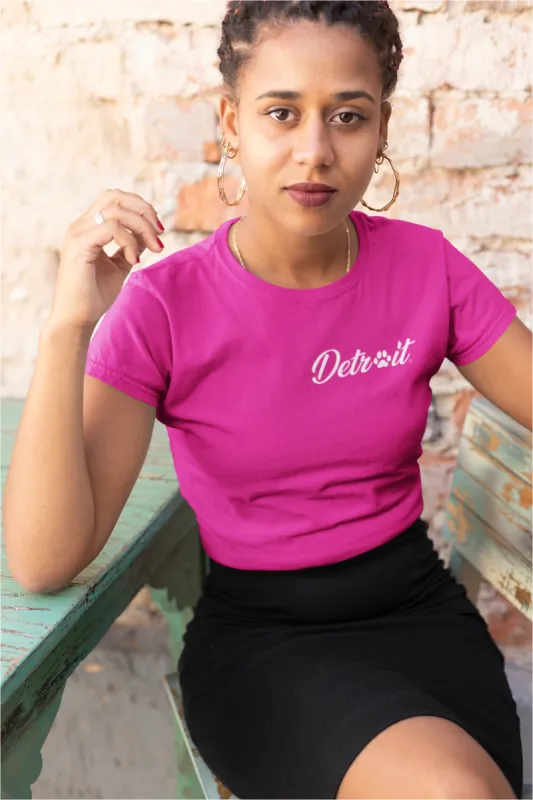 New Detroit Script Women's Crewneck T-shirt sold by Swaggles