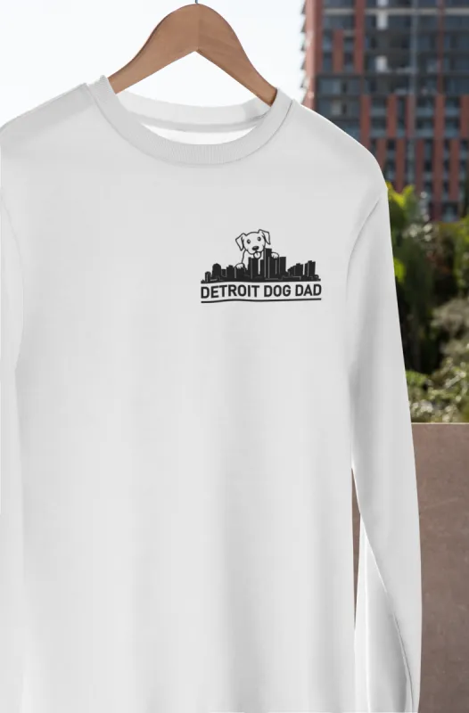 Detroit Skyline - Men's Crew Neck Sweatshirt sold by Swaggles
