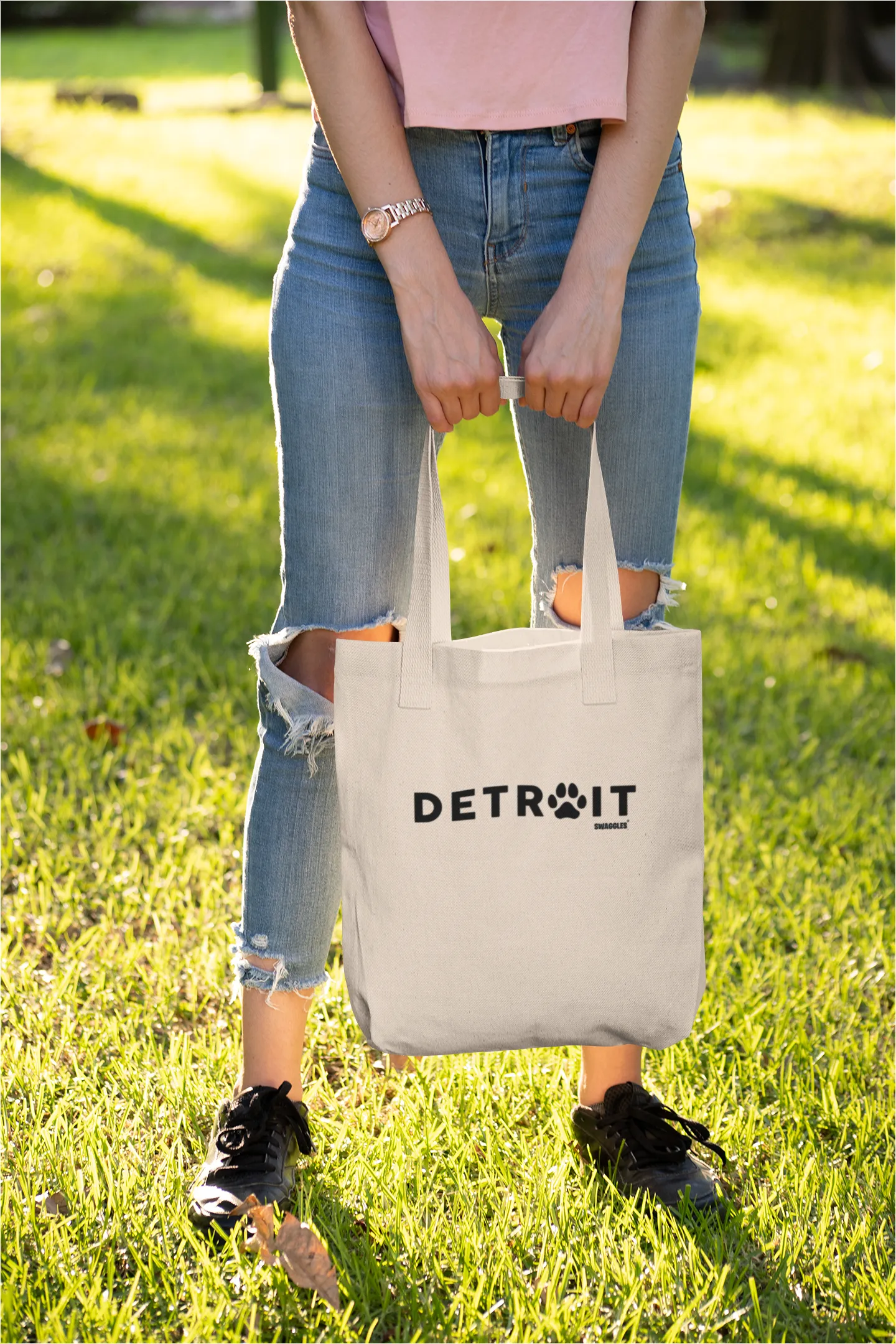 Detroit Organic Cotton Tote Bag sold by Swaggles