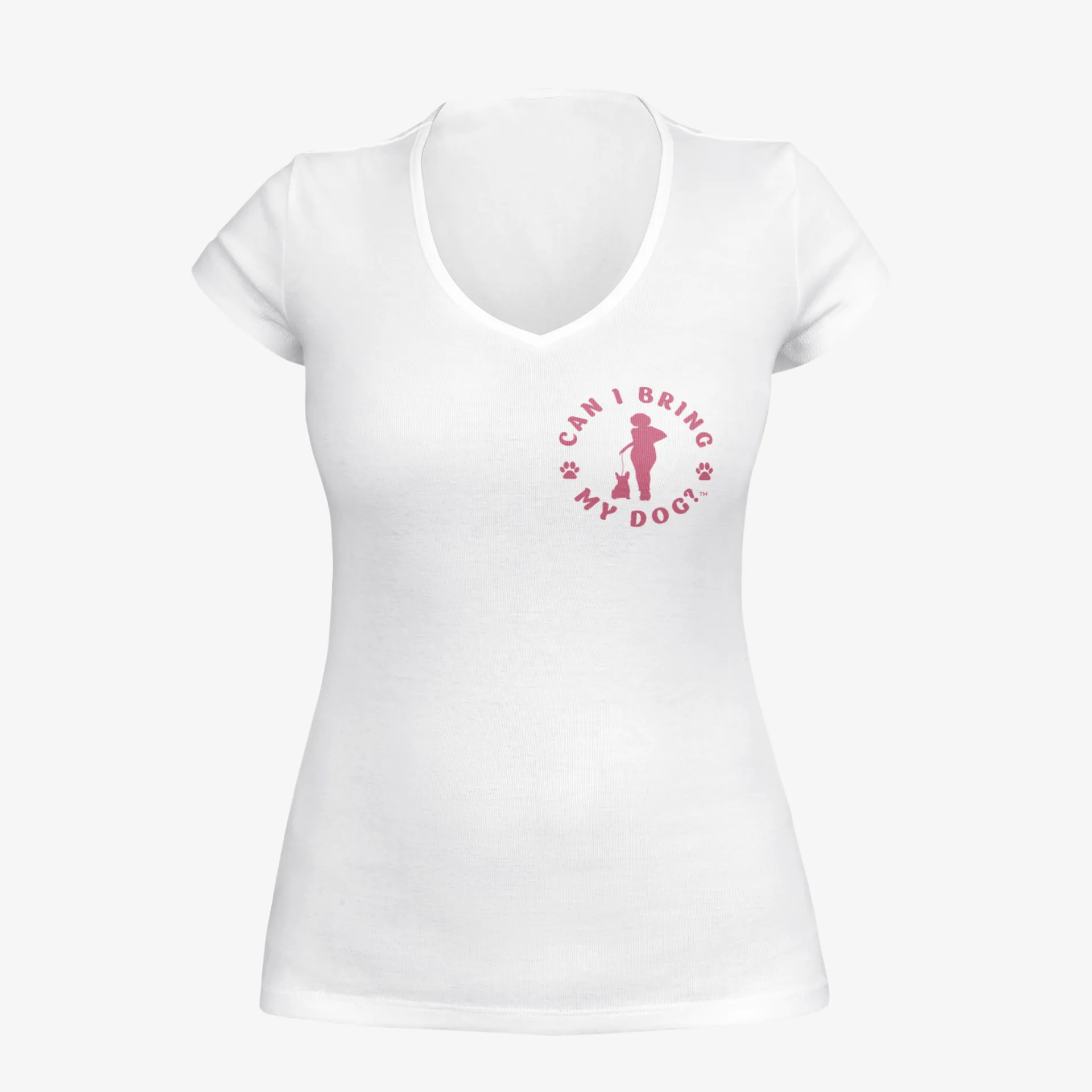 "Can I Bring My Dog?" - Black Woman Standing - Deep V-Neck Tee sold by Swaggles product image thumbnail 3
