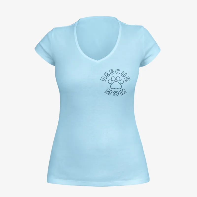 Rescue Mom - Women's Deep V-Neck Tee sold by Swaggles
