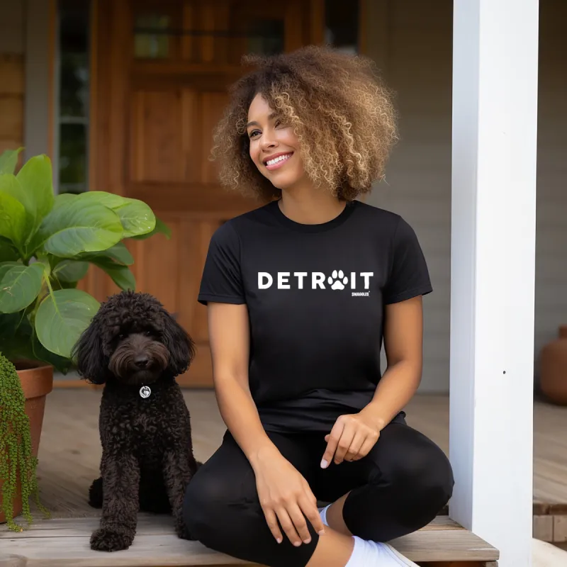 Detroit City Paw - Women's Crew Neck Tee sold by Swaggles
